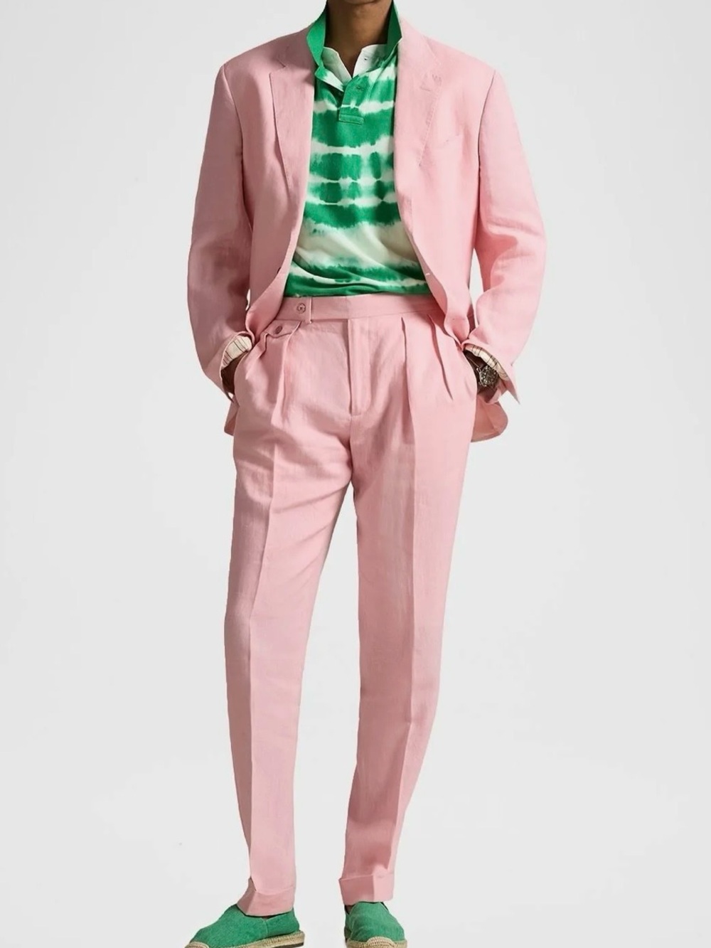 Ralph Lauren Purple Label Linen Pleated Trousert(FINAL SALE)